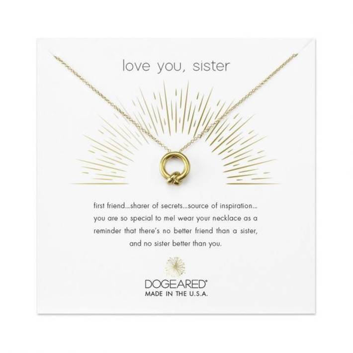 The Dogeared 'Love You, Sister' Charm Necklace
