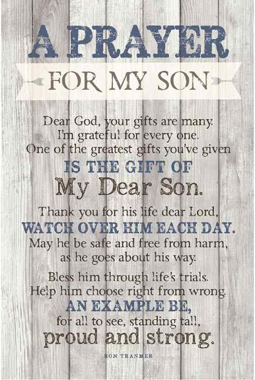 Wooden Plaque "Prayer For My Son"