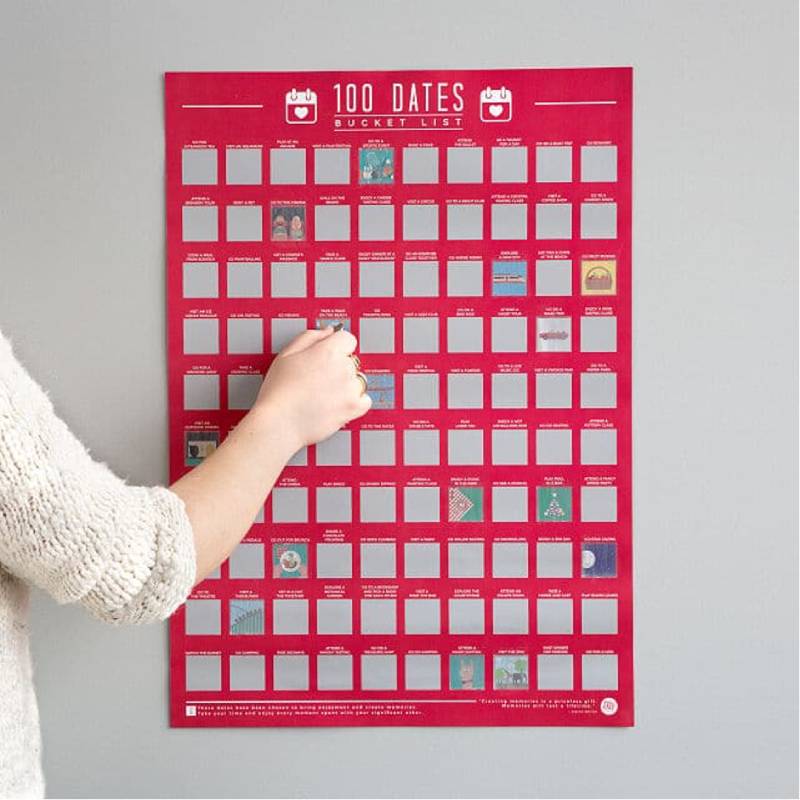 "100 Date Ideas" Scratch Off Poster
